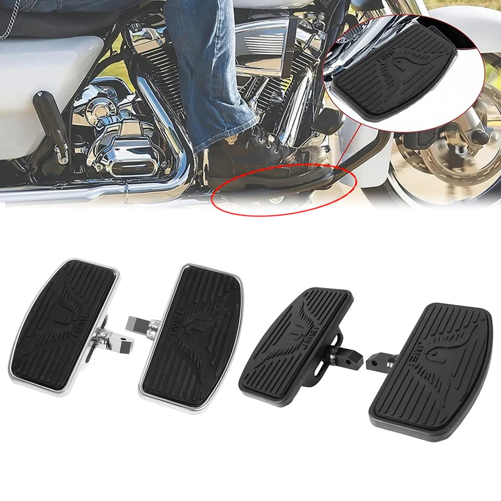 Black Motorcycle Adjustable Floorboard Front Footboards Driver Footrest Pad - $59.64+