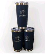 New Liberty University Flames 16 Oz Stainless Steel Tumbler Navy Blue Lo... - $41.64 CAD