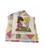 Vtg Sheet Set Joan Walsh Anglund Character Patchwork Twin 1 Fitted 1 Pil... - $27.12