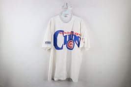 Vtg 90s The Game Mens Large Striped Spell Out Chicago Cubs Baseball T-Shirt USA - £46.68 GBP
