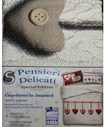 COPRILETTO JAQUARD SINGOLO e MATRIMONIALE COTONE PENSIERI DELICATI ART. ... - $15.38+