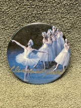Vintage Cleveland Ballet Button Pin Badge KG Dancing Ballerina  - £9.34 GBP