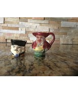 VINTAGE Cup JUG Man mini Pitcher figurine ENGLAND Set of two - $8.82