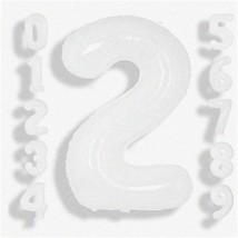 Jumbo 40-Inch White Number Balloons - Big F Helium Balloons for 2nd Birt... - €16,23 EUR