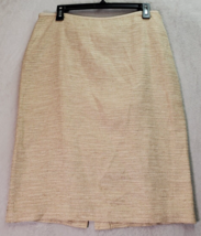 Linda Allard Ellen Tracy A Line Skirt Womens Size 10 Gold Lined Vent Back Zipper - £17.62 GBP