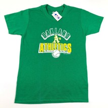 Vintage Oakland Athletics Shirt Boys M 10-12 Green Single Stitch Logo 7 1988 - £7.61 GBP
