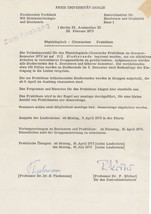 Dr Heinz Tiedermann Berlin German Biologist Chemist Hand Signed Document - £12.01 GBP