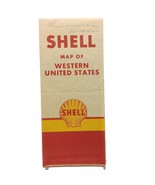 Retro 1950s Western United States Road Map Shell Oil and Gas Advertising... - $28.06