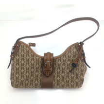 Vintage Fossil Monogram Y2K Purse Shoulder Bag Brown Canvas Leather 7.5"... - $33.19