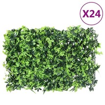  Artificial Leaf Fence Set of 24 Green Polyethylene 15.7 x 23.6 in - $357.49