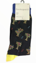 Cool Funky Palm Trees Socks Mens Sock Size 10-13 Shoe Size 6-12 Black - £15.13 GBP