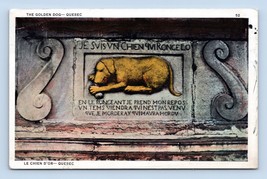 Bas Relief Golden Dog Le Chien D&#39;Or Quebec CIty Canada WB Postcard L14 - £3.87 GBP