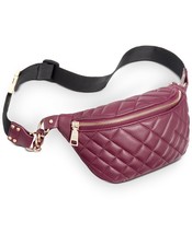 Steve Madden Womens Red Wine Faux Leather Quilted Belt Bag Fanny Pack OS - £21.89 GBP