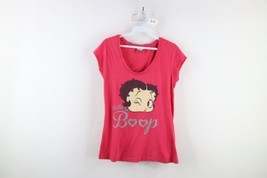 Vintage Y2K Betty Boop Womens Medium Faded Spell Out Short Sleeve T-Shirt Pink - £31.10 GBP