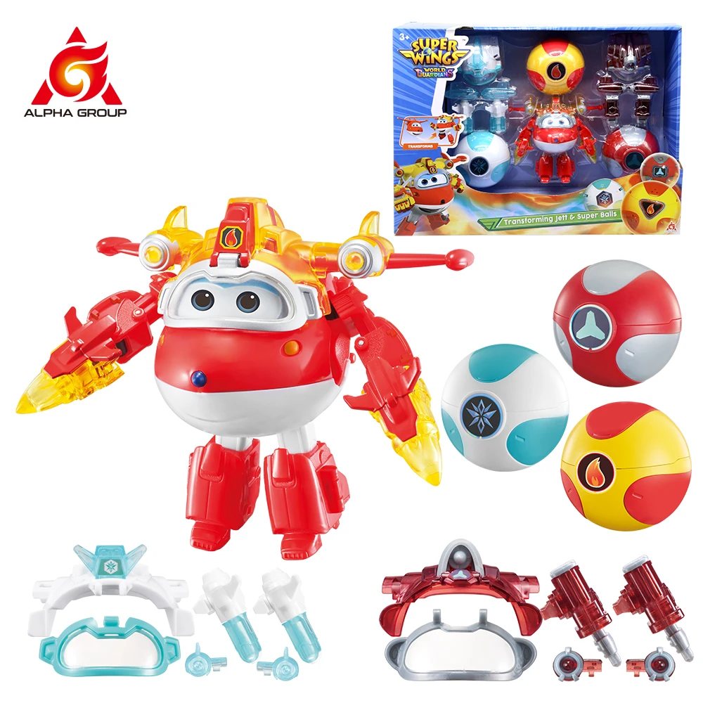 Super Wings S6 5 Inches Transforming Jett &amp; ball - Iron Power Robots Deformation - £42.51 GBP