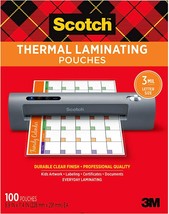 Scotch Thermal Laminating Pouches, 100-Pack, 8 X 11 Letter-Size Sheets, 100). - £25.63 GBP