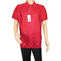 Mens Polo Shirt Slinky Sheer Short Sleeves Soft Touch by Stacy Adams 57007 Red image 3