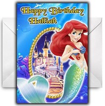 THE LITTLE MERMAID Personalised Birthday / Christmas / Card - Large A5 - Disney - $4.10