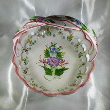Porcelain Floral Basket by RC &amp; CS Portugal # 21932 - £17.42 GBP