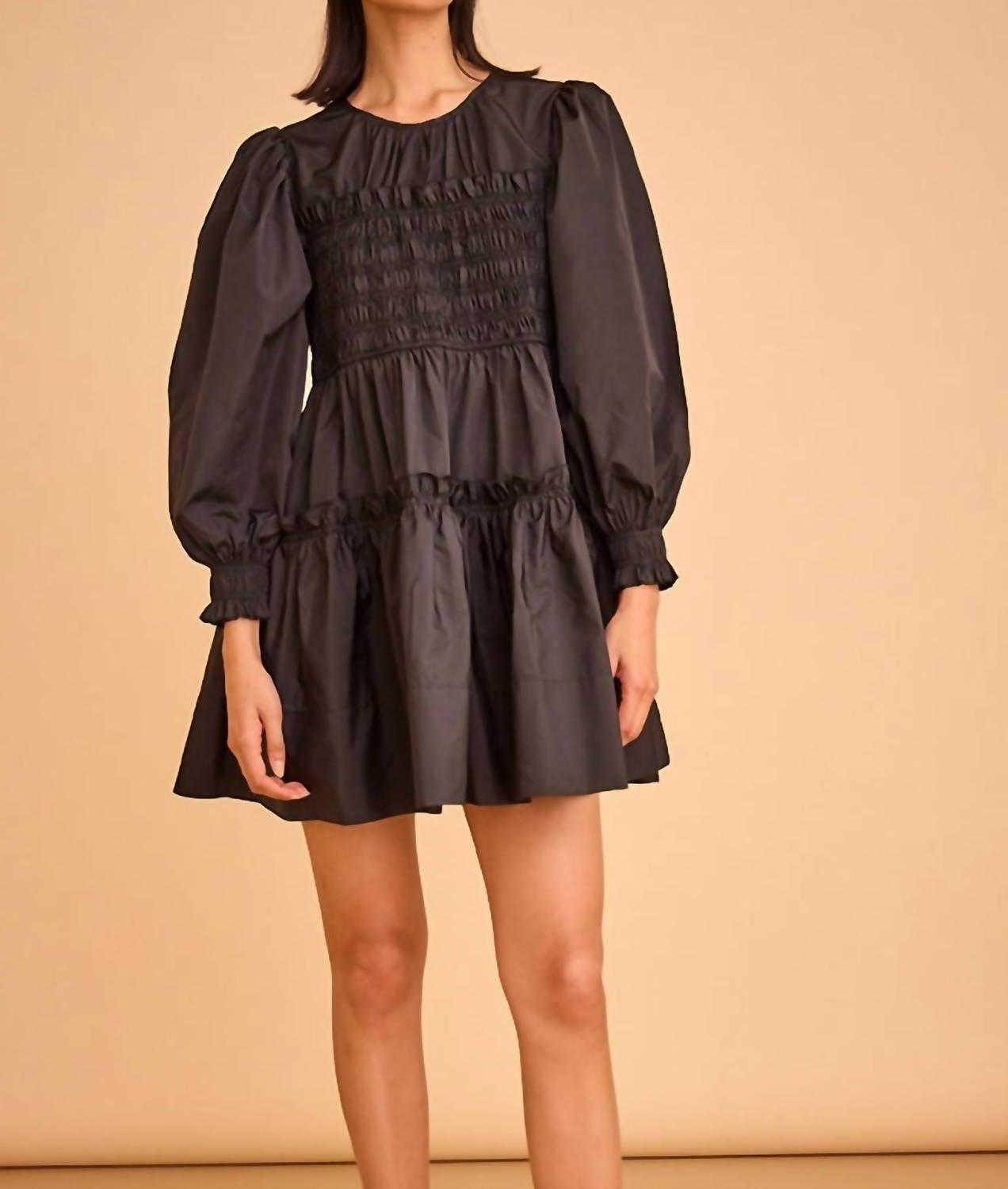 Hunter Bell Arley Long Sleeve Dress Onyx - $234.00