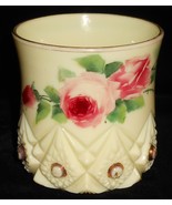 EAPG Jefferson CUSTARD GLASS SPOONER Star or Diamond &amp; Peg Pattern - $49.49