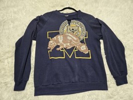 Vtg 80s Michigan Wolverines Sweatshirt University Distressed Cut Off Gru... - $16.45