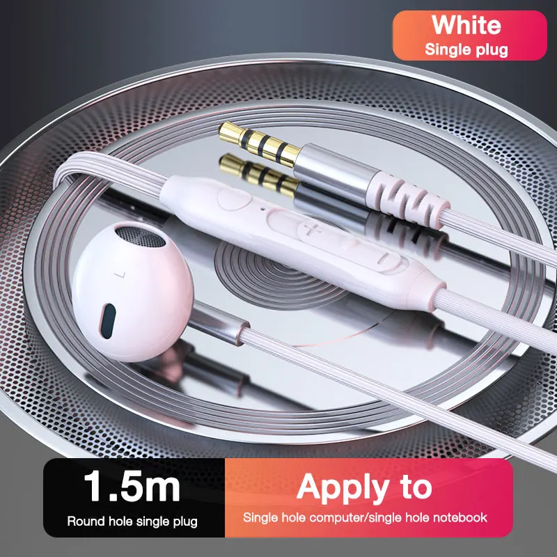 EARDECO 3.5mm Wired Headphones with Microphone HiFi Bass Wired Earphones Earbuds - £8.35 GBP
