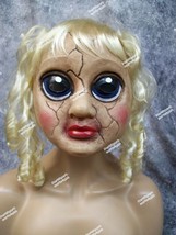 Creepy Doll Costume Mask Sad Sandra Haunted Dirty Cracked Haunted Dolly Ghost - £13.29 GBP