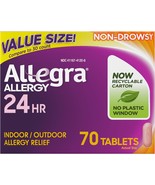 Allegra Adult 24HR Non-Drowsy, 70ct , Fast-acting Allergy Symptom Relief... - $25.99