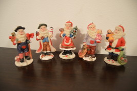 5 Santa Figurine ~ Santa Statues ~ Santa Claus Figurine ~ Saint Nick Statue - $20.00