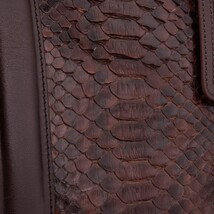 The Velar Brown Hand-Painted Python Leather Weekender Bag image 3