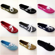 Womens Canvas Boat Shoe Flats Loafers Oxfords Fashion Deck Casual Sneake... - $7.98