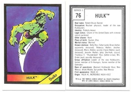 Marvel Universe Series 1 Trading Card #76 Hulk 1987 Comic Images NEAR MINT - $26.91