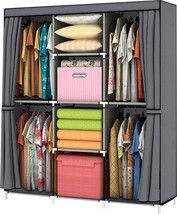 Storage Closet Wardrobe Clothes Rack Portable Organizer Closets Shelf Shelves - £56.05 GBP
