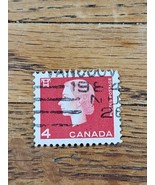 Canada Stamp Queen Elizabeth II 4c Used 408 Bar Cancel 1964 - $0.99