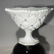 Westmoreland Glass Old Quilt Hand Painted Milk Glass Footed Round Bowl P... - £25.91 GBP