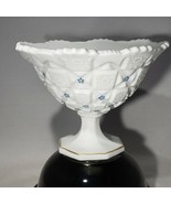Westmoreland Glass Old Quilt Hand Painted Milk Glass Footed Round Bowl P... - £26.42 GBP