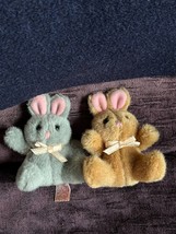 Lot of Russ Miniature Mini Gray & Tan Plush Cute Easter Bunny Rabbit Stuffed - $11.29