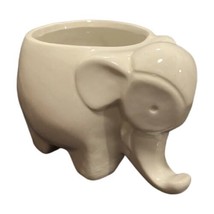 Elephant Shape Planter Greyish White Ceramic Pot Cactus Flower Home Balc... - £15.68 GBP