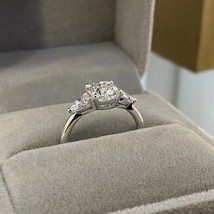 Round Cut 2.60Ct Three Simulated Diamond Engagement Ring 14k White Gold Size 7.5 - £186.13 GBP