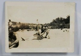 WWII Soldiers Having Fun Beach Swimsuits  Snapshot Photograph A171 - £10.94 GBP