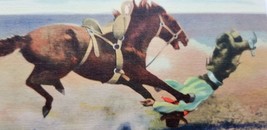 Vtg 1940 Spills &amp; Thrills Bucking Bronco Cowboy Horse Fall New Mexico A4 - £4.67 GBP