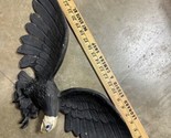 Vintage Cast Metal Black Eagle Wall Plaque 28” Wingspan Made In USA - $38.61