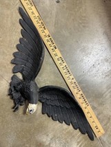 Vintage Cast Metal Black Eagle Wall Plaque 28” Wingspan Made In USA - $38.61