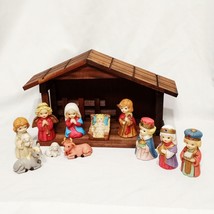 Children&#39;s Nativity Set 12 Pc Sold by Sears Porcelain Bisque Vintage 97886 - $48.50
