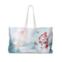 Personalised/Non-Personalised Weekender Bag, Christmas Snowman, Large Weekender  - £39.27 GBP