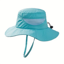 Unisex Mesh Stitching, Sun Protection Adjustable &amp; Breathable Bucket Hat - £7.83 GBP