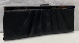 Jessica McClintock Black Satin Clutch Purse - $12.34
