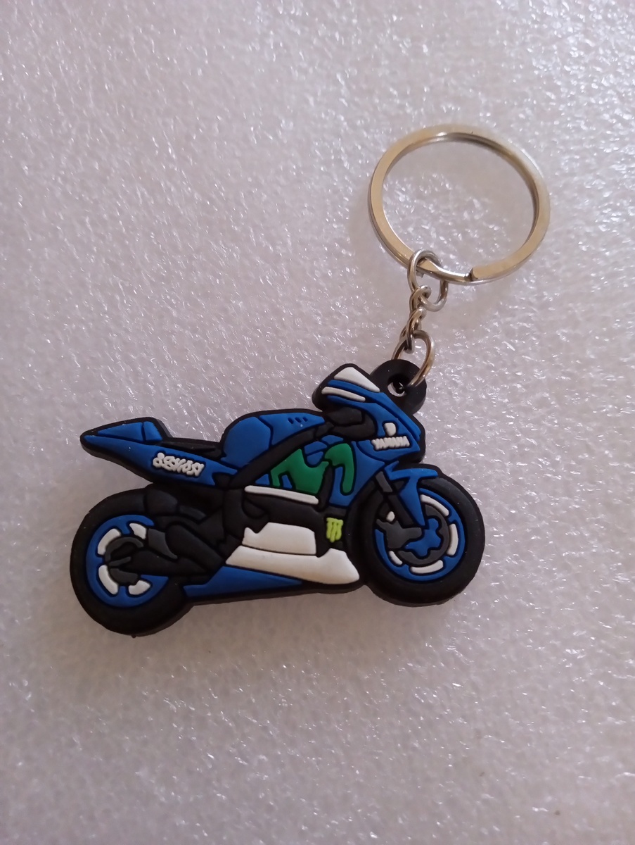 Motorcycle Rocket Vinyl Blue/Green Keychain Key Accessories Novelty New - $14.99