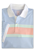 Brooks Brothers Original Fit Blue Striped Colorblock Polo Shirt XLarge X... - £45.04 GBP